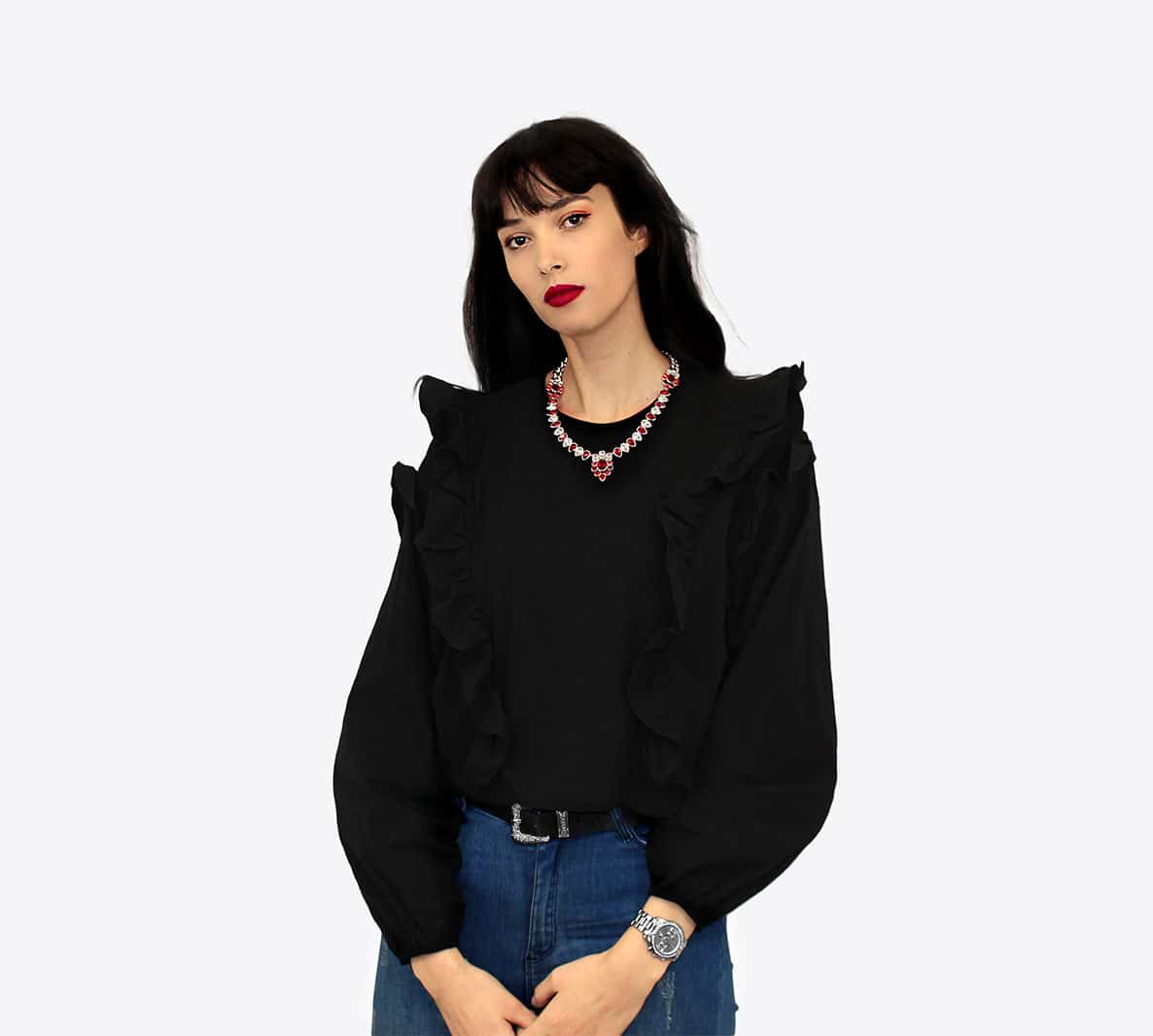 Collier ALESSIA orné de cristaux rouges et blancs – Image 4