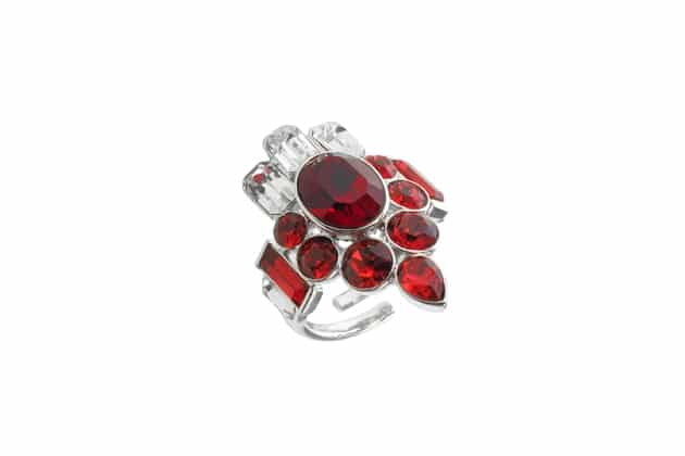 Bague CELEBRATION cristal rouge et blanc par moulin rouge by on aura tout vu