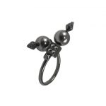 Ring in crystal pearls and black spikes by on aura tout vu