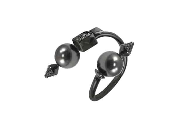 ASSIA ring with pearls and crystals
