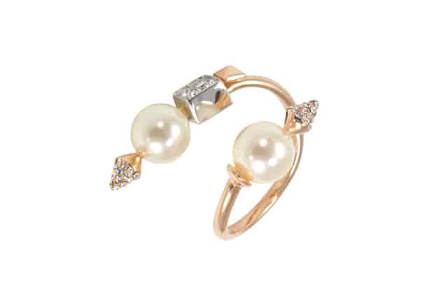 Bague ASSIA ornée de perles et de cristaux