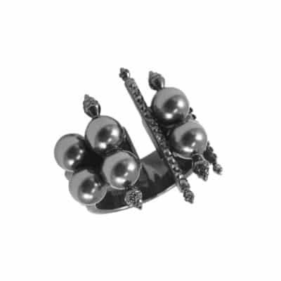 black pearls and spikes ring by on aura tout vu