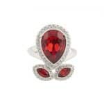 Bague AIRA ornée de cristaux rouges – Image 2