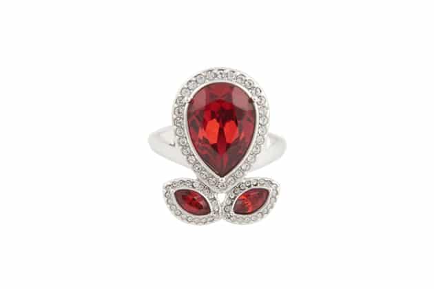 Bague AIRA ornée de cristaux rouges – Image 2