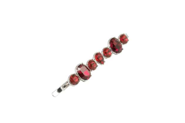AMENA CELEBRATION hair clip in red and white crystal by moulin eouge by on aura tout vu