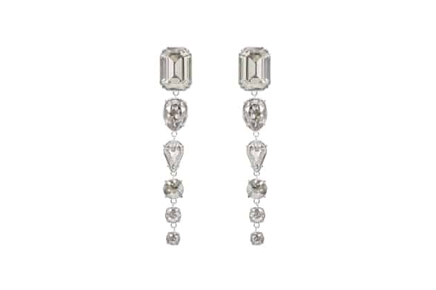 Crystal and metal earrings