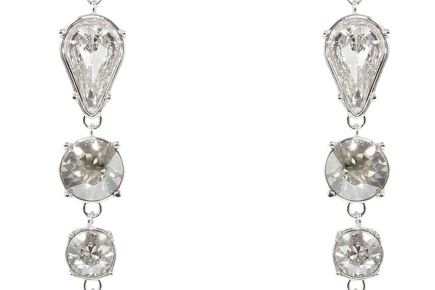 Boucles d'oreille AMAYA ornées de cristaux blancs – Image 3