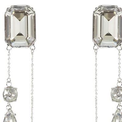 Crystal and metal earrings