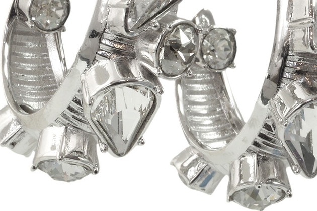 Créoles AMANDA ornées de cristaux blancs – Image 2