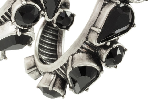 Créoles AMANDA ornées de cristaux noirs – Image 2