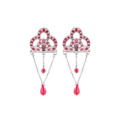 Boucles d'oreilles 125ème anniversaire cristal rouge et rose par moulin rouge by on aura tout vu