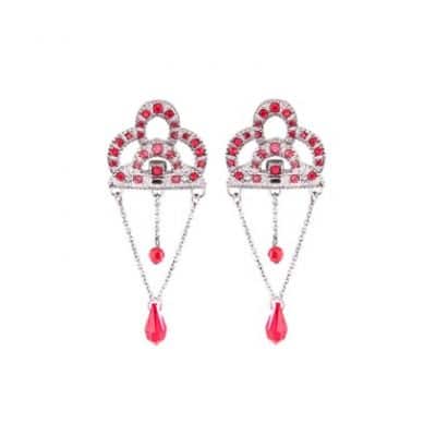 Boucles d'oreilles 125ème anniversaire cristal rouge et rose par moulin rouge by on aura tout vu