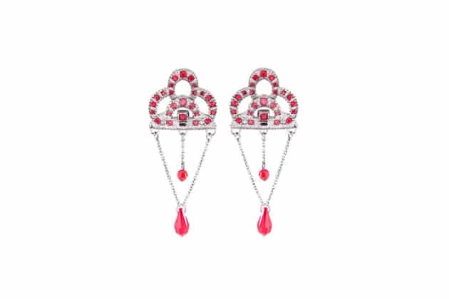 Boucles d'oreilles 125ème anniversaire cristal rouge et rose par moulin rouge by on aura tout vu