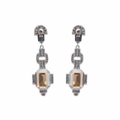 Boucles d'oreilles CLASSIQUE cristal champagne par moulin rouge by on aura tout vu