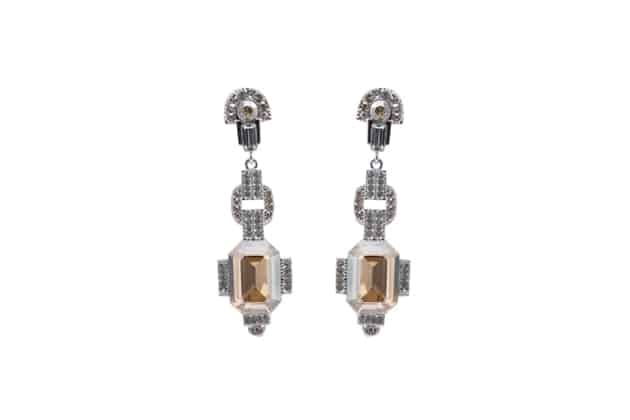 Boucles d'oreilles CLASSIQUE cristal champagne par moulin rouge by on aura tout vu