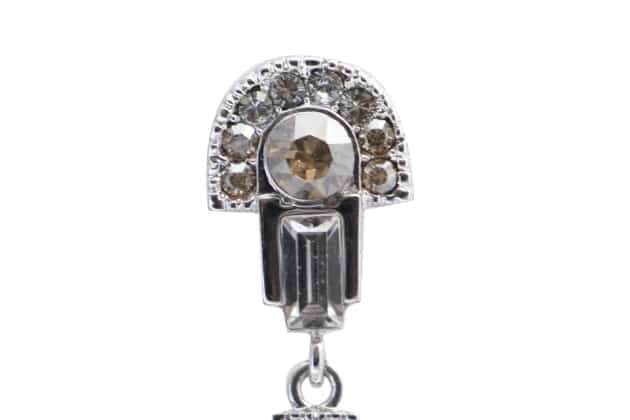 Boucles d'oreille GATSBY ornées de cristaux champagne – Image 2