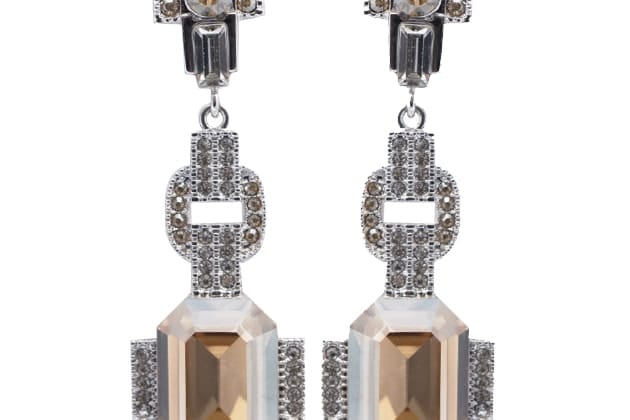 Boucles d'oreille GATSBY ornées de cristaux champagne – Image 4