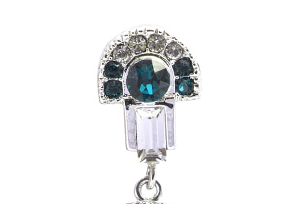 Boucles d'oreille GATSBY ornées de cristaux bleus saphir – Image 2