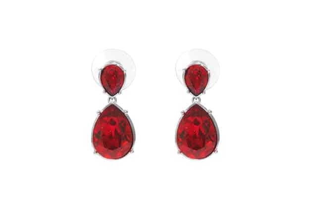 Boucle d'oreilles CELEBRATION cristal rouge et blanc par moulin rouge by on aura tout vu