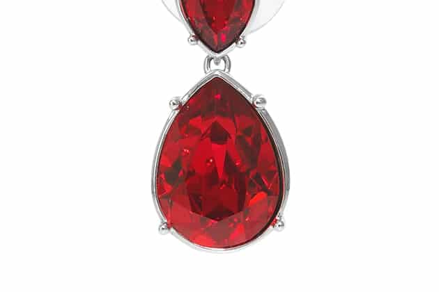 Boucles d'oreille AMEL ornées de cristaux rouges – Image 3