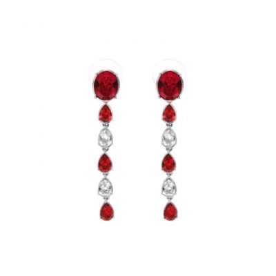 Boucles d'oreilles CELEBRATION cristal rouge et blanc par moulin rouge by on aura tout vu