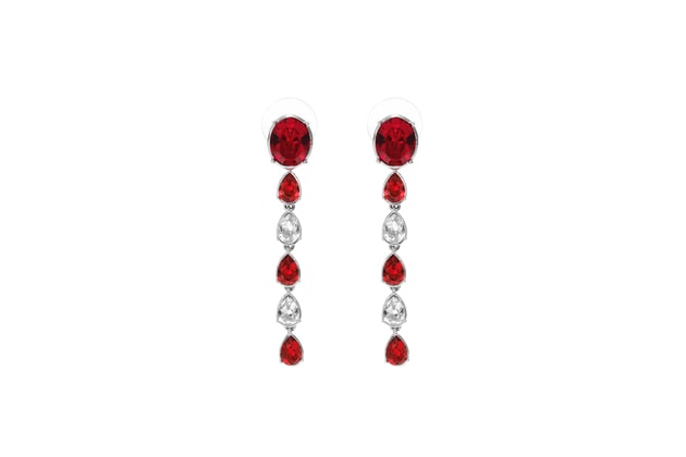 Boucles d'oreilles CELEBRATION cristal rouge et blanc par moulin rouge by on aura tout vu