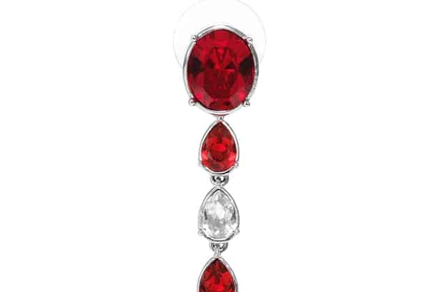 Boucles d'oreille AMANA ornées de cristaux rouges et blancs – Image 2