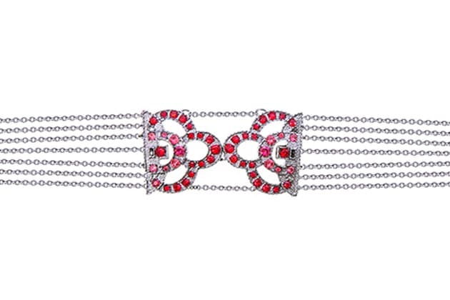 Bracelet ABELLA orné de cristaux rouges et roses – Image 2