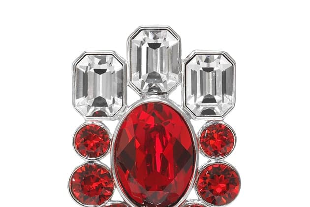 Broche ALLISON ornée de cristaux rouges et blancs – Image 2