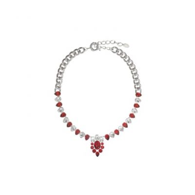 Necklace CELEBRATION red and white crystal parmoulin rouge by on aura tout vu