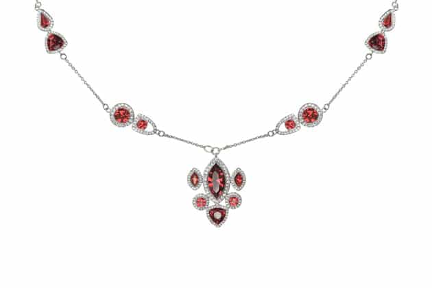 Sautoir ALYSON orné de cristaux rouges et blancs – Image 2