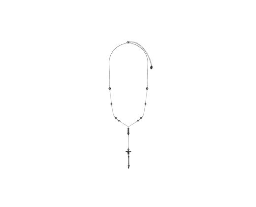 Collier perles cristal et piques noires