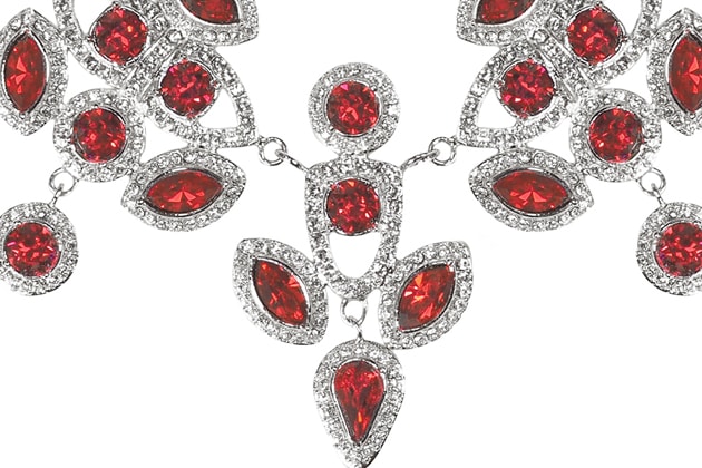 Collier ALYNE orné de cristaux rouges et blancs – Image 2