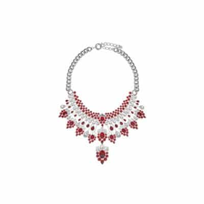 Necklace CELEBRATION red and white crystal by moulin rouge by on aura tout vu