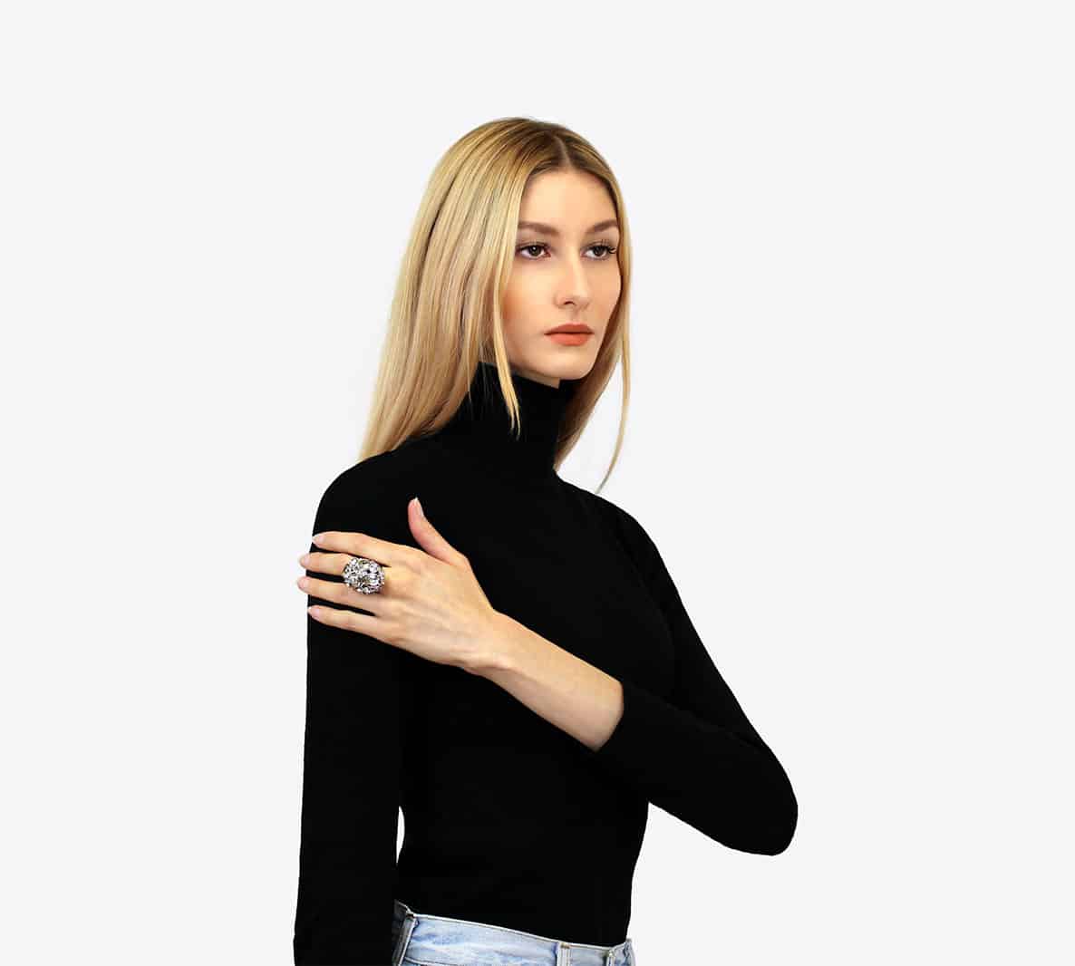 Bague LEONOR ornée de cristaux blancs – Image 4