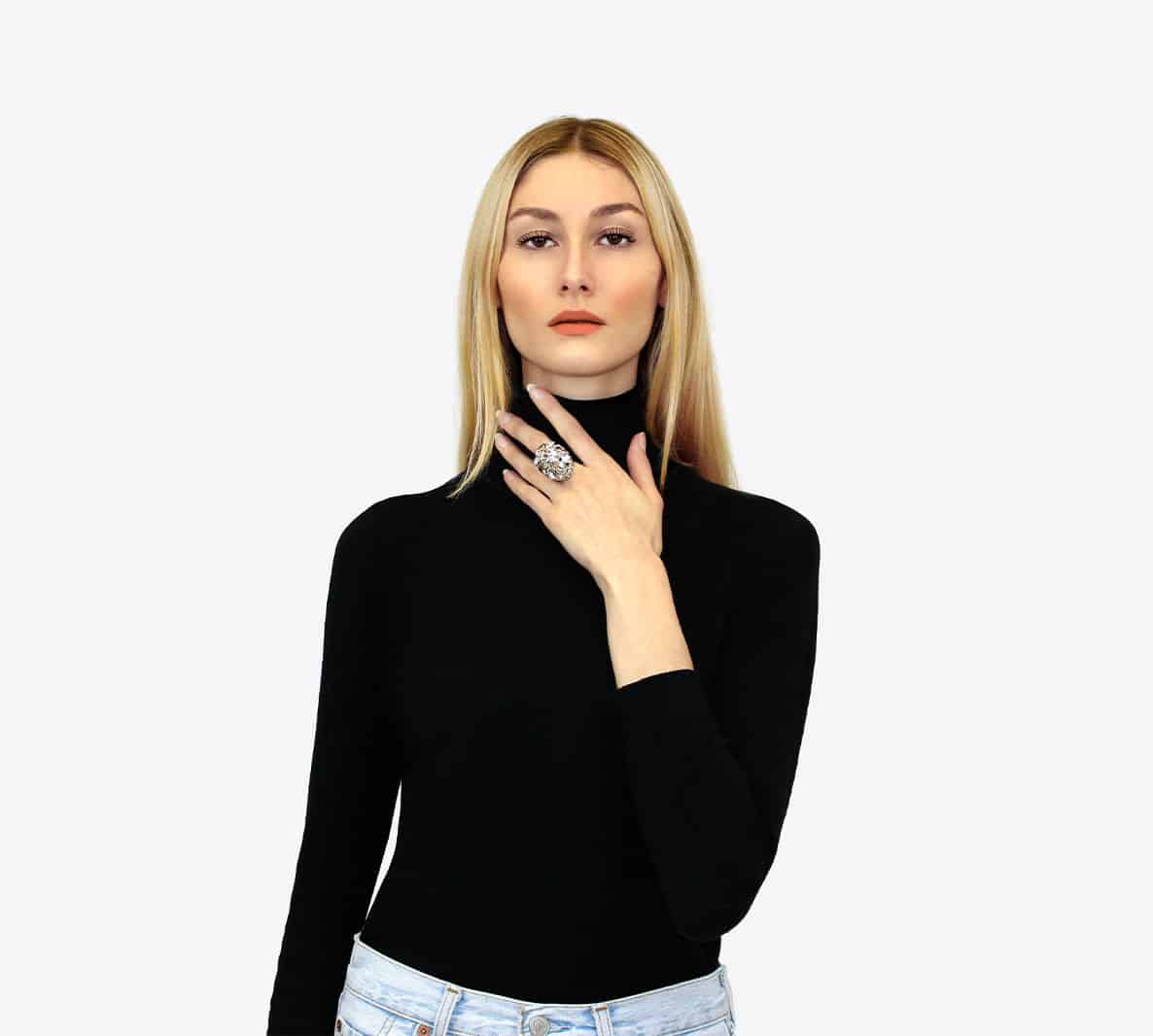 Bague LEONOR ornée de cristaux blancs – Image 5