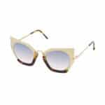 Silver acetate and gold matte metal sunglasses by on aura tout vu