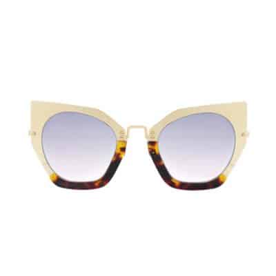 Silver acetate and gold matte metal sunglasses by on aura tout vu