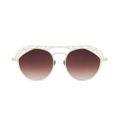 Geometric sunglasses in matt gold by on aura tout vu