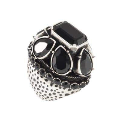metal and crystal ring by on aura tout vu