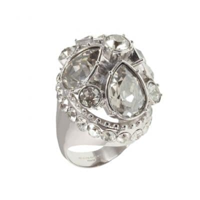 metal and crystal ring by on aura tout vu