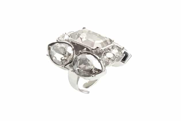 metal and crystal ring by on aura tout vu