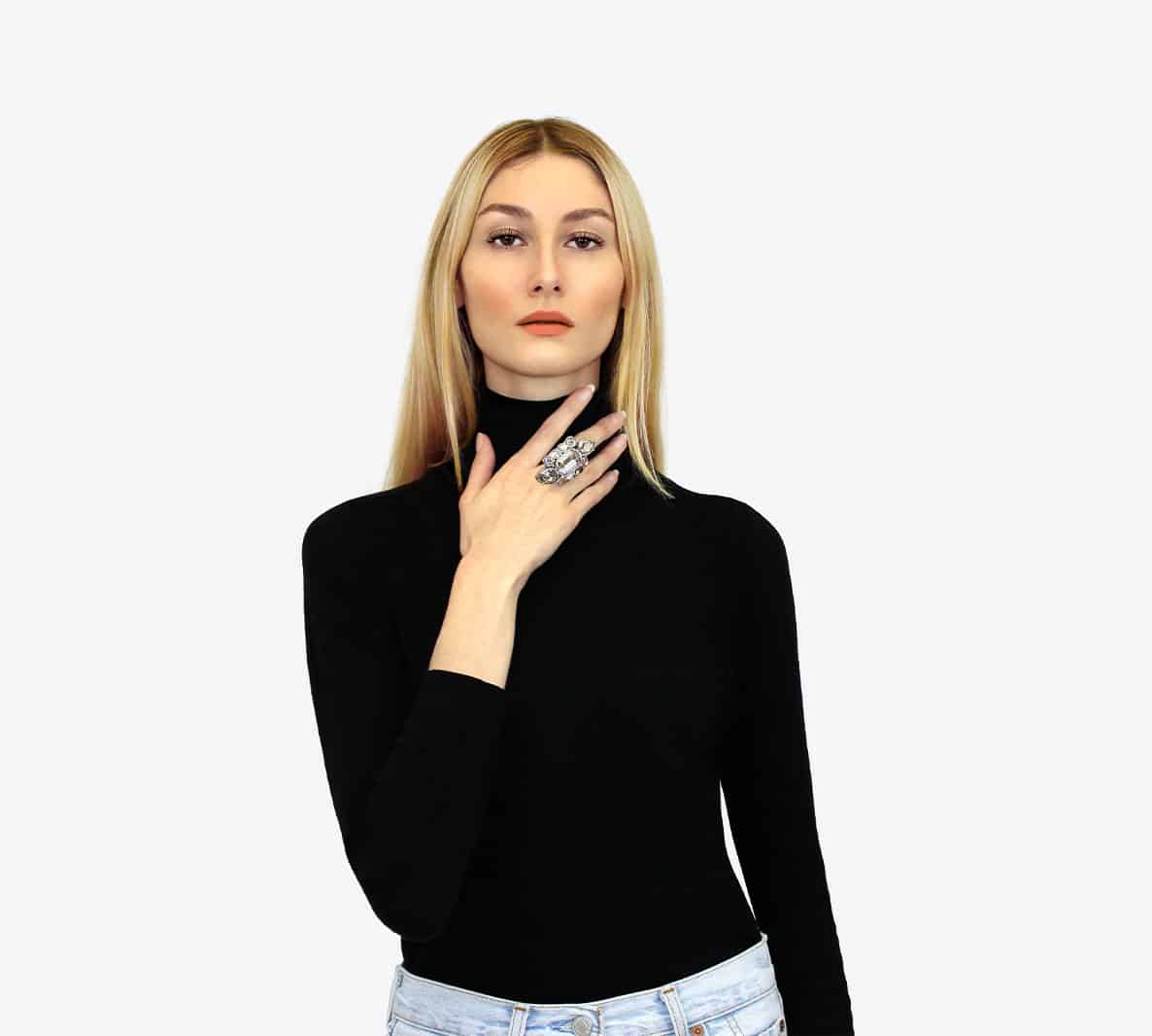 Bague VICTORIA ornée de cristaux blancs – Image 5