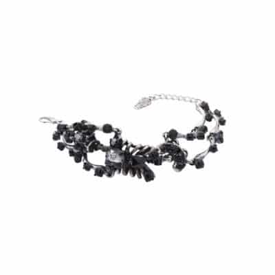 black crystal skeleton bracelet