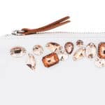 Handmade leather pouch with crystals