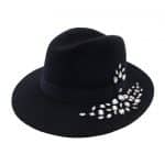 Black hat with white crystals