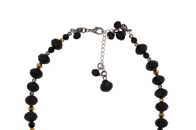collier mini plastron rose gold handmade avec des cristaux