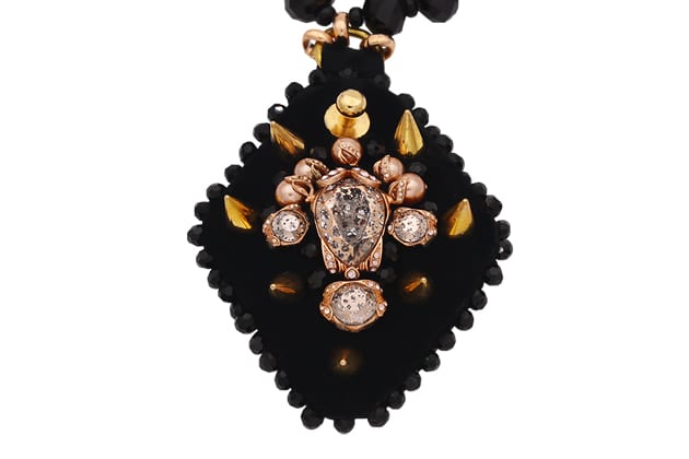 Collier mini plastron ABRAK brodé de perles et de cristaux – Image 2