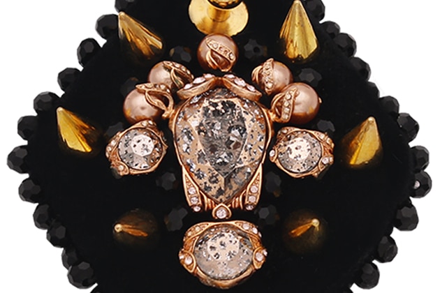 Collier Bijoux de luxe upcycling cristal rose gold et noir