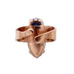 bague bleu enstrass et metal golde rose par on aura tout vu